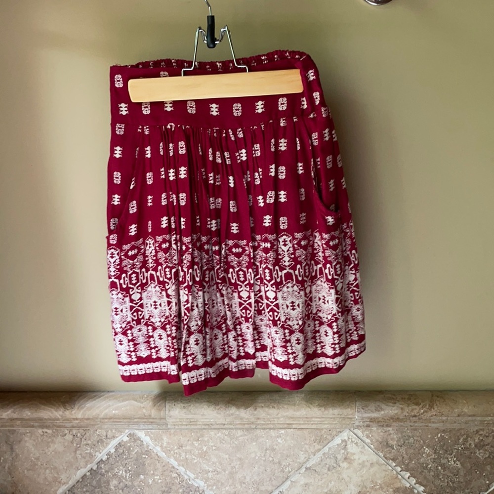 Ruby Red Pleated Skirt